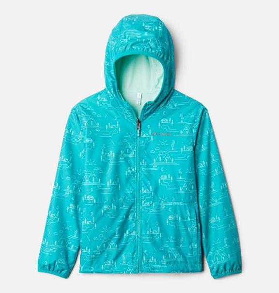 Columbia Pixel Grabber Rain Jacket Girls Blue USA (US208834)